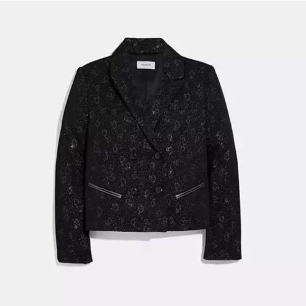 Coach Tailored Jacquard Jacket Blazer sz 8